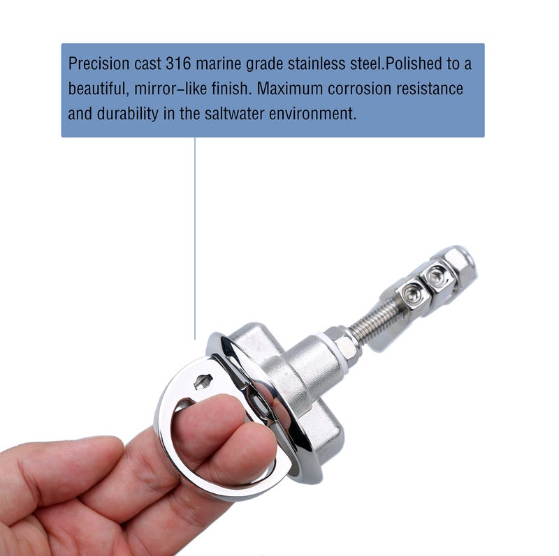 Thorn Cam Latch Boat Hatch Latches Locking Style Marine 316 Stainless Steel 2pcs - Image 4